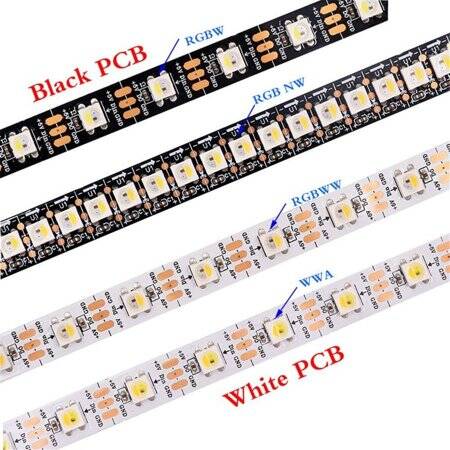 Plastic Cover 5V SK6812 RGBCW 5050 Black SMD LED Strip 30 LED/Meter Flexible 5M/Roll IP67 - 3