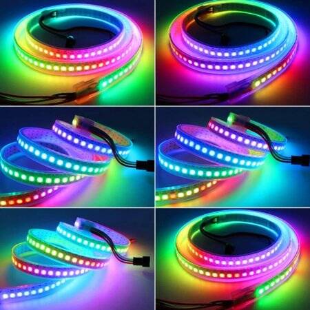 Plastic Cover 5V WS2812B RGB5050 White Flexible 1M SMD LED Strip 100 LED/Meter IP67 - 1