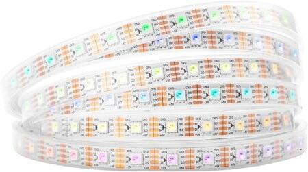 Plastic Cover 5V WS2813B RGB5050 Black SMD LED Strip 60 LED/Meter Flexible 5M/Roll IP67 - 1