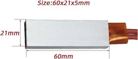 PTC Heaters Plate 24V 200 Degrees 60x21x5mm - 3