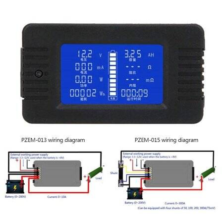 PZEM-015 Digital Battery Tester Ammeter Voltmeter Energy Meter Power Capacity Impedance Residual Electricity Tester Shunt Equipped With 50A Shut - 4