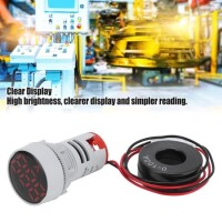 Red 0-100A 22mm AD16-22DSA Round LED Ammeter Indicator Light With Transformer - 2