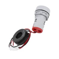 Red 0-100A 22mm AD16-22DSA Round LED Ammeter Indicator Light With Transformer - 3