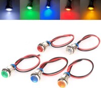 Red 10-24V 10mm LED Metal Indicator Light With 15cm Cable - 2