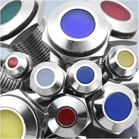 Red 10-24V 19mm LED Metal Indicator Light - 2