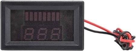 Red 12-60V Dual Display Automatic Identification Waterproof Voltage Meter - 1