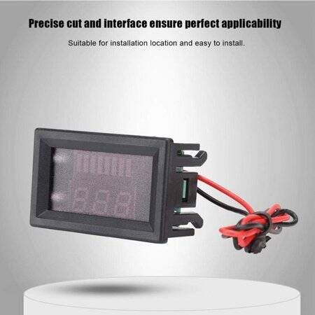 Red 12-60V Dual Display Automatic Identification Waterproof Voltage Meter - 2