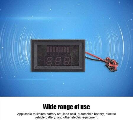 Red 12-60V Dual Display Automatic Identification Waterproof Voltage Meter - 4