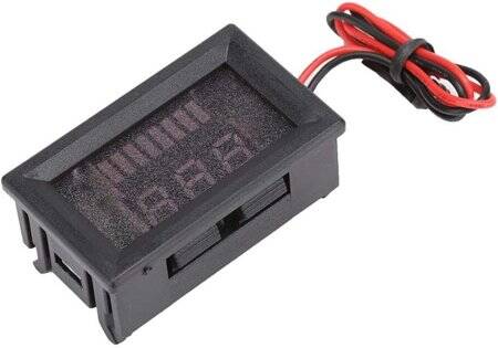 Red 12-60V Dual Display Automatic Identification Waterproof Voltage Meter - 5