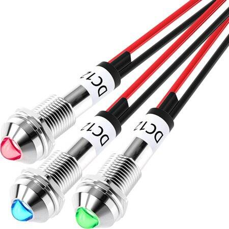 Red 12V AD22C-16 LED Metal Indicator Light - 1