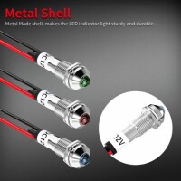 Red 12V AD22C-16 LED Metal Indicator Light - 4