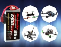 RED 1300MAH 2S 7.4V 25C High Power High Quality Model Airplane LIPO Battery T Female - 3