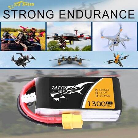 RED 1300MAH 2S 7.4V 25C High Power High Quality Model Airplane LIPO Battery XT60 Female - 4