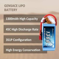 RED 1300MAH 3S 11.1V 25C High Power High Quality Model Airplane LIPO Battery JST Female - 2