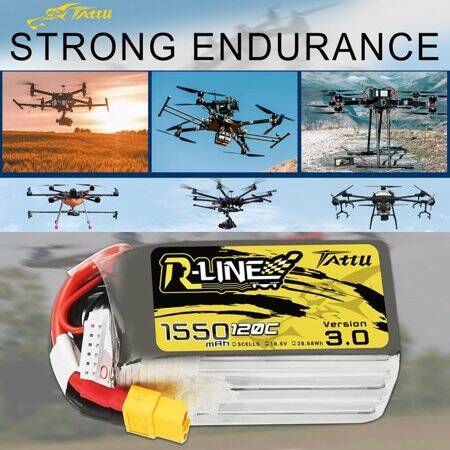 RED 1300MAH 4S 14.8V 25C High Power High Quality Model Airplane LIPO Battery JST Female - 5