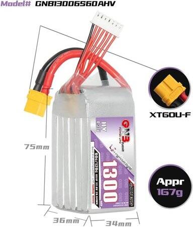 RED 1300MAH 6S 22.2V 25C High Power High Quality Model Airplane LIPO Battery T Female - 5