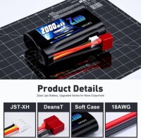 RED 1500MAH 2S 7.4V 35C High Power High Quality Model Airplane LIPO Battery XT60 Female - 3