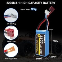 RED 1500MAH 3S 11.1V 35C High Power High Quality Model Airplane LIPO Battery JST Female - 3