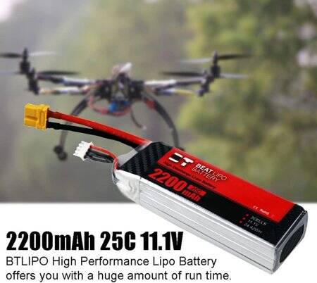 RED 2200MAH 3S 11.1V 25C High Power High Quality Model Airplane LIPO Battery XT60 Female - 3