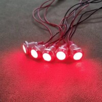 Red 220V 12mm LED Metal Indicator Light With 15cm Cable - 3