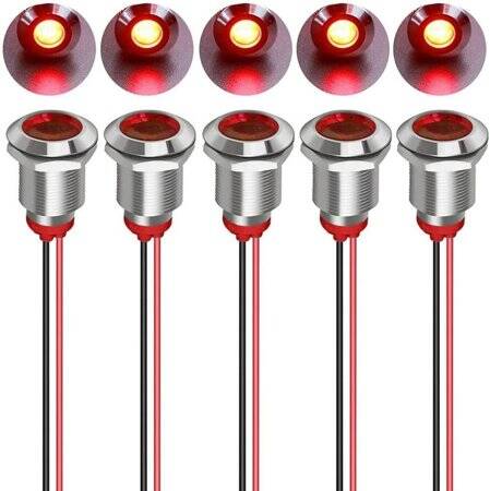 Red 220V AD22C-12 LED Metal Indicator Light - 1