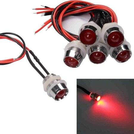 Red 24V AD22C-12 LED Metal Indicator Light - 1