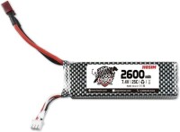 RED 2600MAH 2S 7.4V 25C High Power High Quality Model Airplane LIPO Battery JST Female - 1