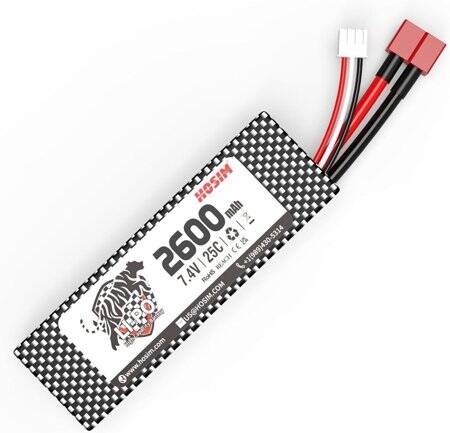 RED 2600MAH 2S 7.4V 25C High Power High Quality Model Airplane LIPO Battery JST Female - 2