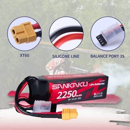 RED 2600MAH 3S 11.1V 25C High Power High Quality Model Airplane LIPO Battery XT60 Female - 3