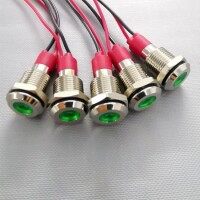 Red 3-9V 10mm LED Metal Indicator Light With 15cm Cable - 2