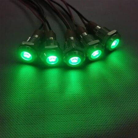 Red 3-9V 10mm LED Metal Indicator Light With 15cm Cable - 4