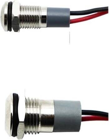 Red 3-9V 14mm LED Metal Indicator Light With 15cm Cable - 2