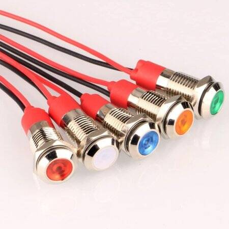 Red 3-9V 8mm LED Metal Indicator Light - 1