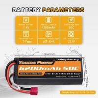 RED 3300MAH 2S 7.4V 25C High Power High Quality Model Airplane LIPO Battery JST Female - 5