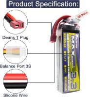 RED 3300MAH 3S 11.1V 25C High Power High Quality Model Airplane LIPO Battery JST Female - 3