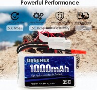 RED 5200MAH 2S 7.4V 35C High Power High Quality Model Airplane LIPO Battery JST Female - 4