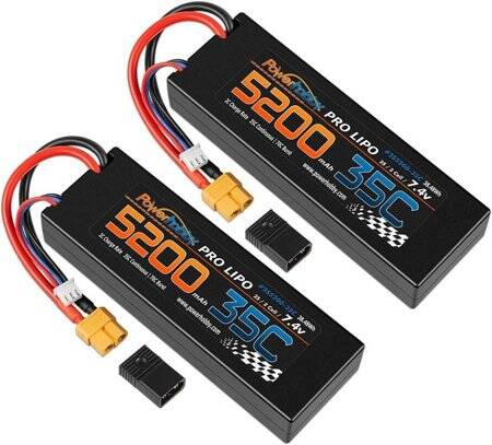 RED 5200MAH 2S 7.4V 35C High Power High Quality Model Airplane LIPO Battery T Female - 2