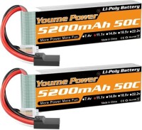 RED 5200MAH 3S 11.1V 25C High Power High Quality Model Airplane LIPO Battery JST Female - 1