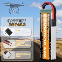 RED 5200MAH 3S 11.1V 25C High Power High Quality Model Airplane LIPO Battery JST Female - 4