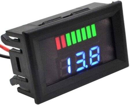 Red 72V Dual Display Automatic Identification Waterproof Voltage Meter - 1