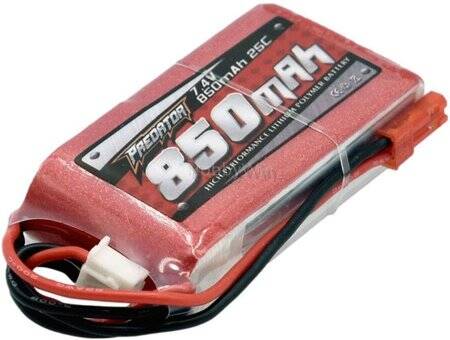 RED 850MAH 2S 7.4V 25C High Power High Quality Model Airplane LIPO Battery JST Female - 5