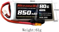 RED 850MAH 2S 7.4V 25C High Power High Quality Model Airplane LIPO Battery XT60 Female - 2