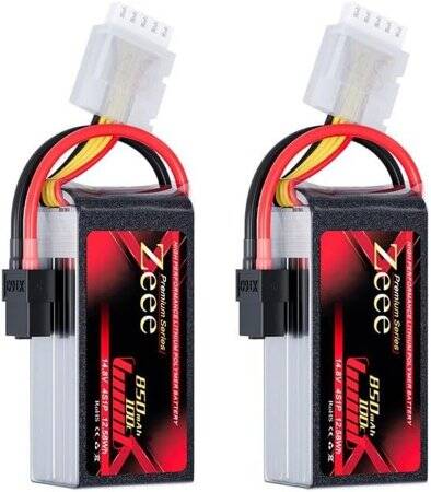 RED 850MAH 4S 14.8V 25C High Power High Quality Model Airplane LIPO Battery T Female - 1