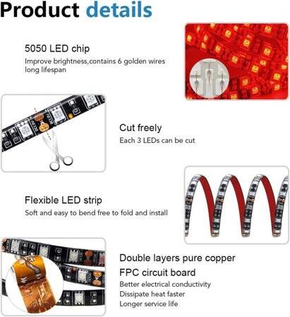 Red 9mm 12V LED Exposed Light String With High Quality Circuit Board 50LED/Set - 3