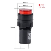 Red AC/DC12V NXD-213 Small LED Signal Indicator Light - 2