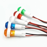 Red AC220V 10mm XD10-6 Small LED Signal Indicator Light With 20cm Cable - 5