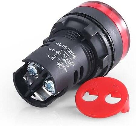 Red AC220V 16mm AD16-16C LED Power Pilot Signal Light Lamp - 5