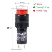 Red AC220V NXD-211 Small LED Signal Indicator Light - 2