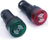 Red AC380V 30mm AD16-30SM LED Signal Indicator Built-in Buzzer - 1