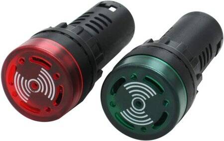 Red AC380V 30mm AD16-30SM LED Signal Indicator Built-in Buzzer - 4